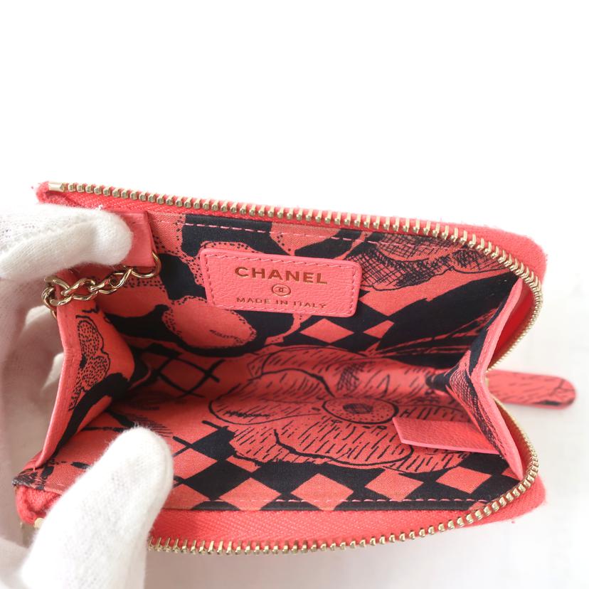 CHANEL シャネル/ラッキーフラワー　キーリング付きコインケース　小銭入れ　ピンク//269*****/Bランク/65