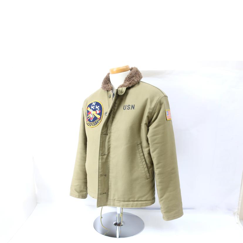 HOUSTON ヒューストン/デッキジャケット　DECK　JACKET　サイズ40　約Lサイズ　ライトカーキ/65913//Aランク/65