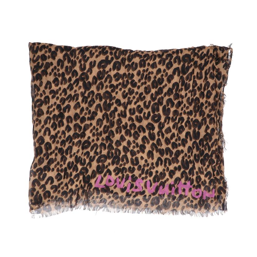 LOUIS VUITTON ルイヴィトン/カシミア×シルク／レオパードショール/413287//ABランク/91
