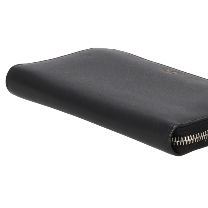 PRADA プラダ/ソフトグレインレザー／ホットスタンプロゴラウンドファスナー長財布//RFI*/Aランク/91