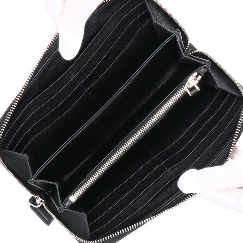 PRADA プラダ/ソフトグレインレザー／ホットスタンプロゴラウンドファスナー長財布//RFI*/Aランク/91