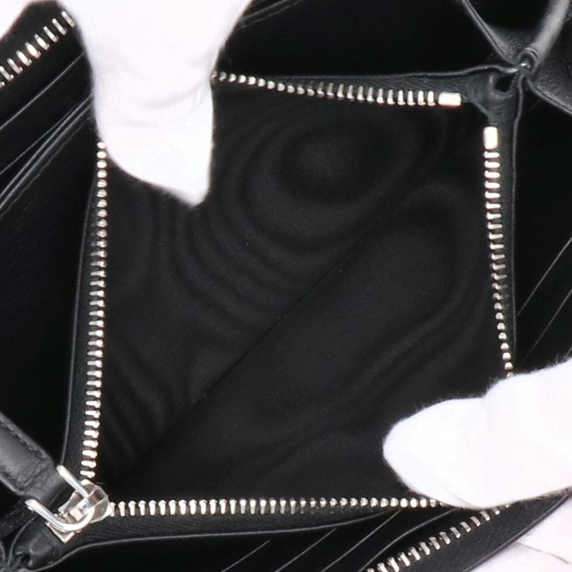 PRADA プラダ/ソフトグレインレザー／ホットスタンプロゴラウンドファスナー長財布//RFI*/Aランク/91