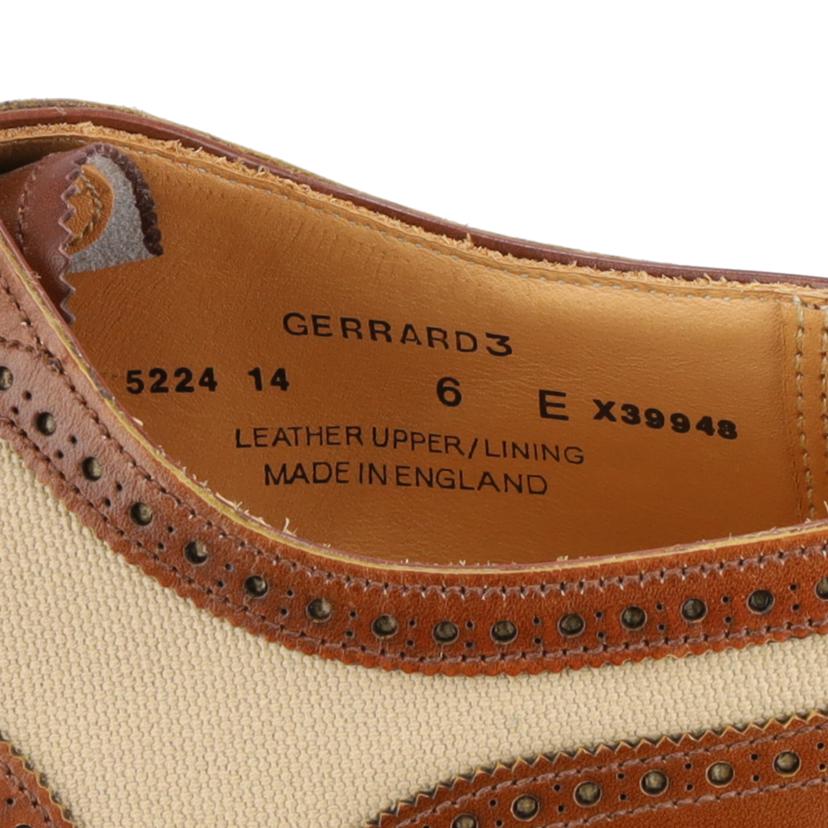 CROCKETT＆JONES クロケットアンドジョーンズ/ツートン レザー×キャンバス ウイングチップシューズ/GERRARD3//X39948/SAランク/20