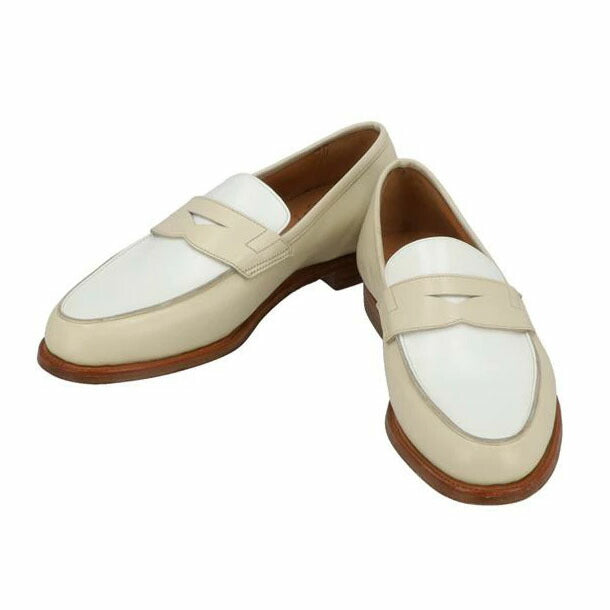 CROCKETT＆JONES クロケットアンドジョーンズ/コインローファー/ホワイト×アイボリー/POOLE//X38658/SAランク/20