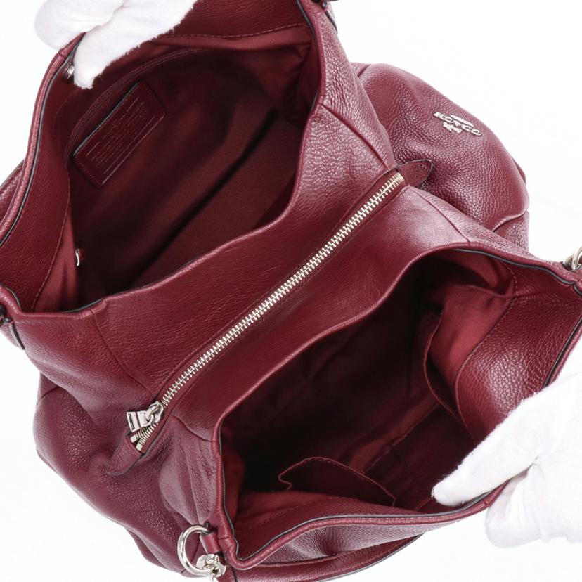 COACH コーチ/ペブルドレザーフィービーショルダートートバッグ／ボルドー/F35723//E16**/Aランク/18