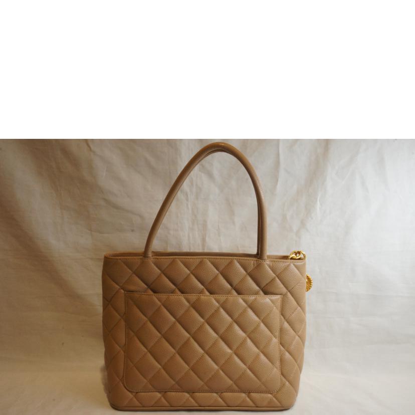 CHANEL シャネル/キャビアスキン復刻トートベージュGD金具//801****/ABランク/92