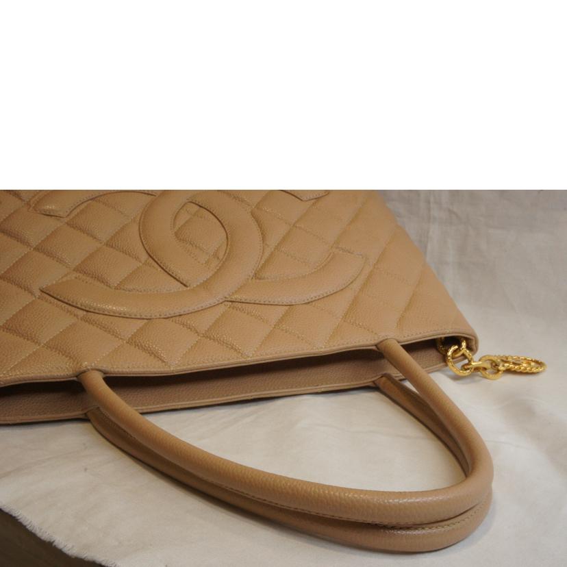 CHANEL シャネル/キャビアスキン復刻トートベージュGD金具//801****/ABランク/92