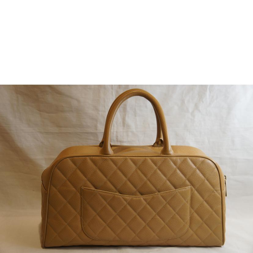 CHANEL シャネル/キャビアスキンマトラッセココマークボーリングボストンバッグベージュ//821****/ABランク/92
