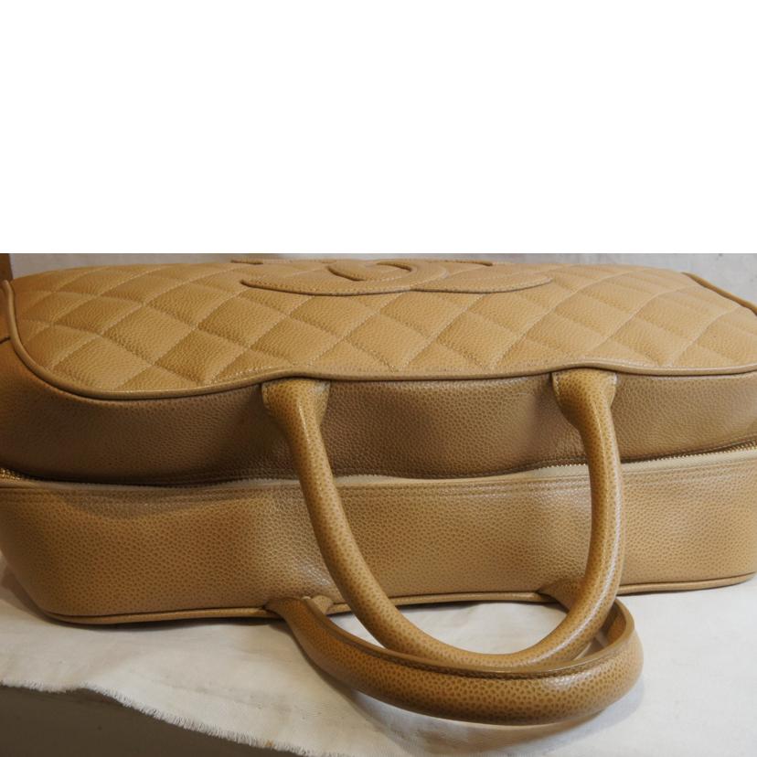 CHANEL シャネル/キャビアスキンマトラッセココマークボーリングボストンバッグベージュ//821****/ABランク/92