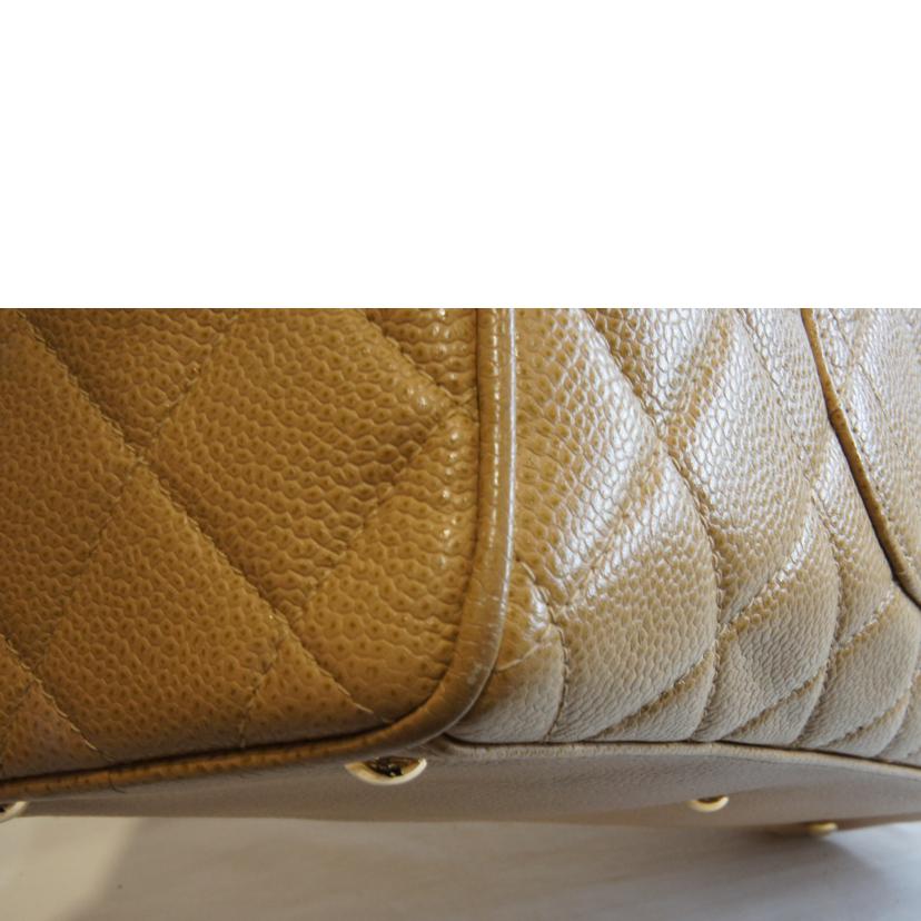 CHANEL シャネル/キャビアスキンマトラッセココマークボーリングボストンバッグベージュ//821****/ABランク/92