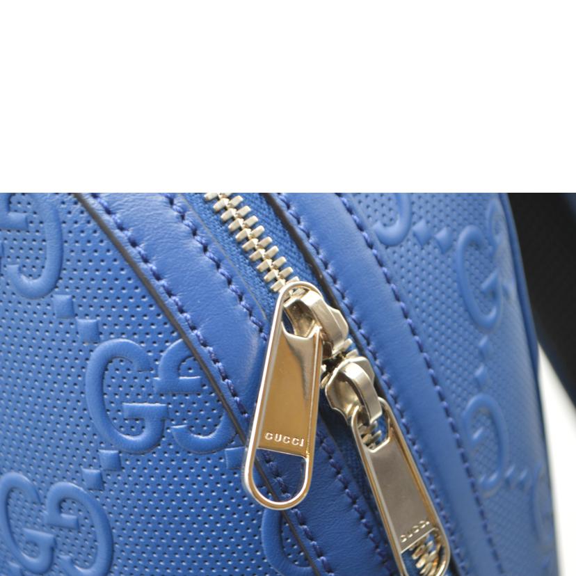 GUCCI グッチ/GGエンボスレザーデイバックパック／ブルー/658579//520***/SAランク/89