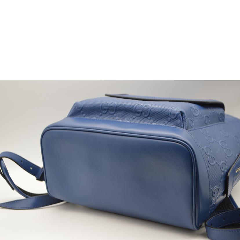 GUCCI グッチ/GGエンボスレザーデイバックパック／ブルー/658579//520***/SAランク/89