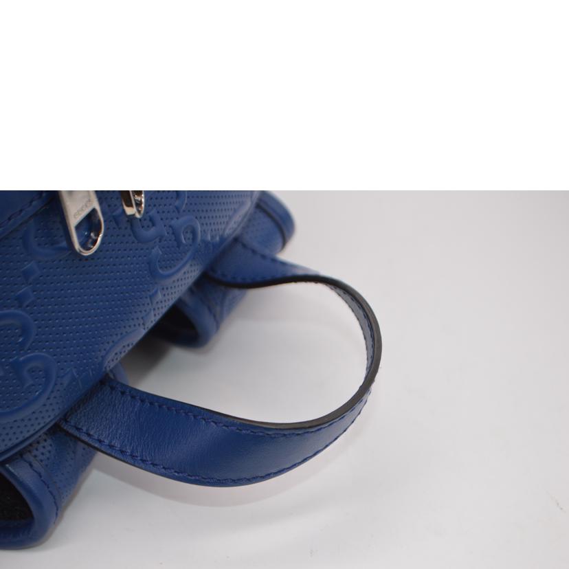 GUCCI グッチ/GGエンボスレザーデイバックパック／ブルー/658579//520***/SAランク/89