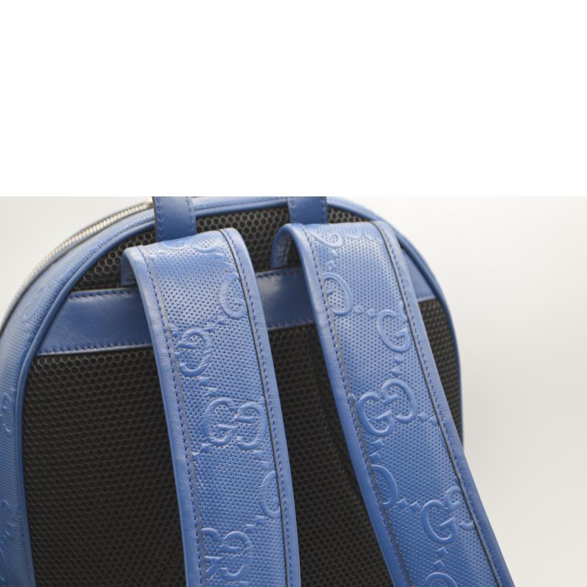GUCCI グッチ/GGエンボスレザーデイバックパック／ブルー/658579//520***/SAランク/89