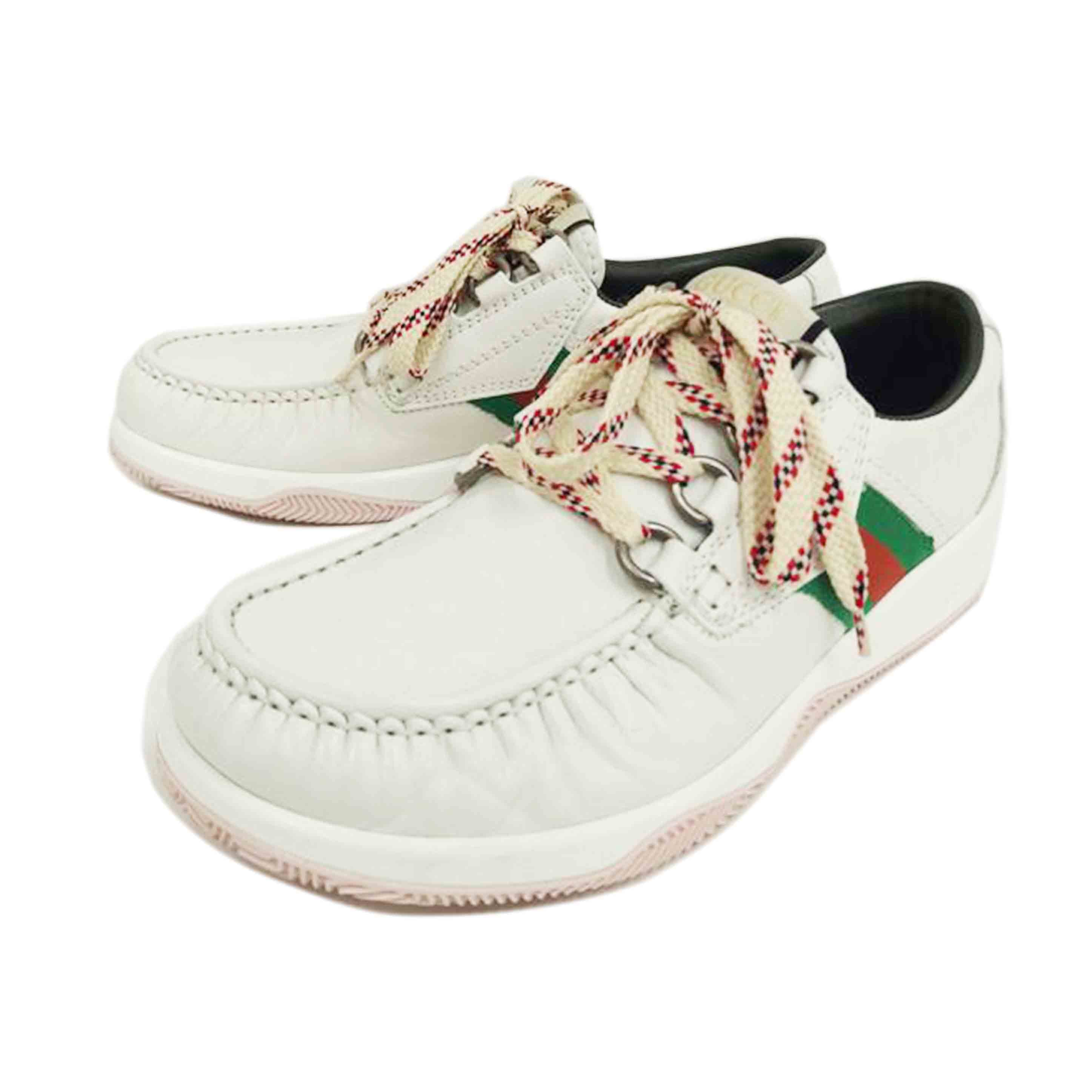 GUCCI グッチ/ローカットレザースニーカー／ホワイト/575399//ABランク/82