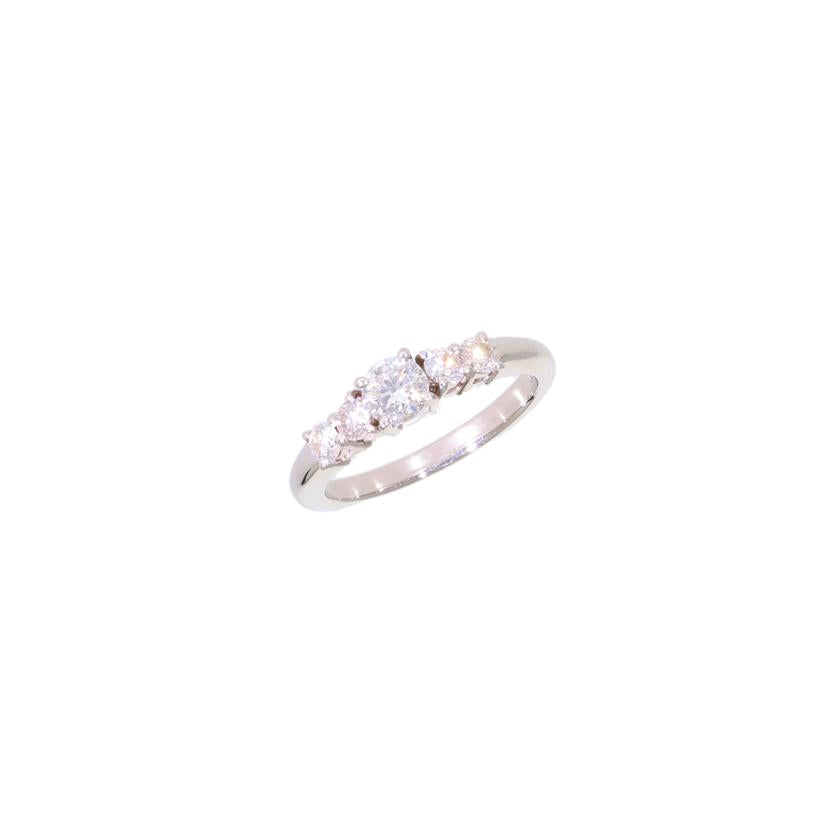 ◎PT900ダイヤリング0．408／0．37ct　中宝鑑定//Aランク/59