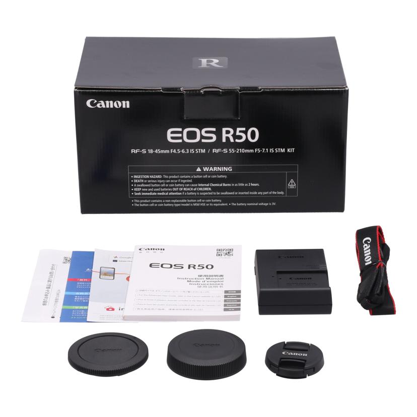 Canon キヤノン　/デジタル一眼　ダブルズームキット/EOS R50  ﾀﾞﾌﾞﾙｽﾞｰﾑｷｯﾄ//261030005016/Aランク/64