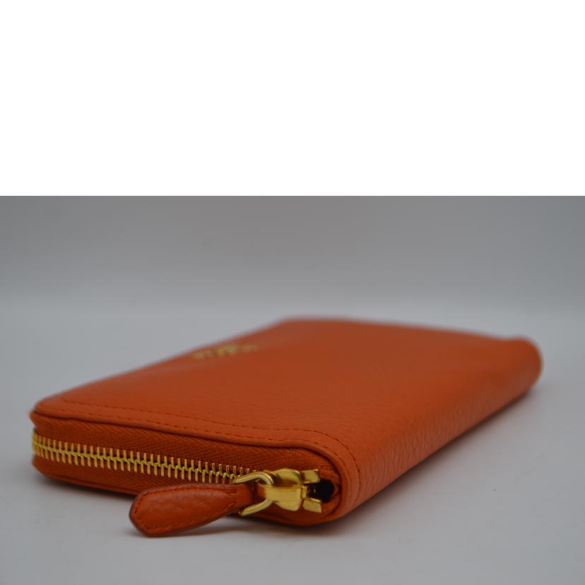 PRADA プラダ/ヴィッテロダイノラウンドファスナー長財布／パパヤ/1ML506//203/Aランク/89