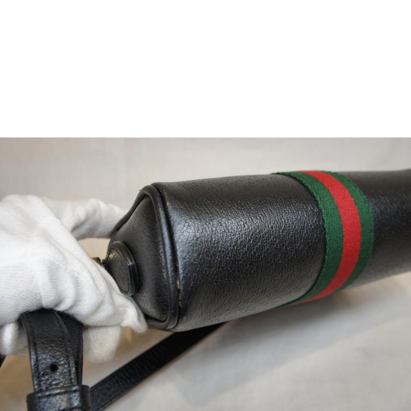 GUCCI グッチ/オフディアシェリーラインポシェトショルダーブラックレザー/517350//534***/Aランク/92