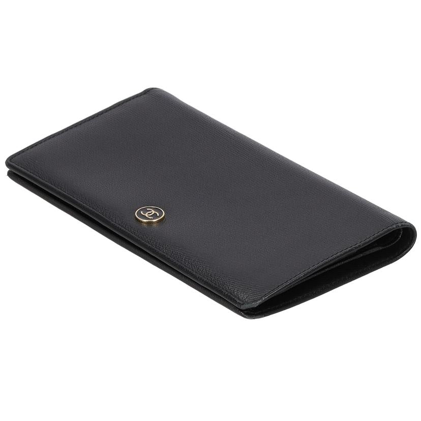 CHANEL　 シャネル/ココボタン二つ折り長財布／ブラック//106*****/ABランク/75