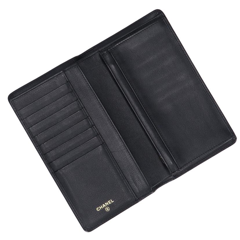 CHANEL　 シャネル/ココボタン二つ折り長財布／ブラック//106*****/ABランク/75