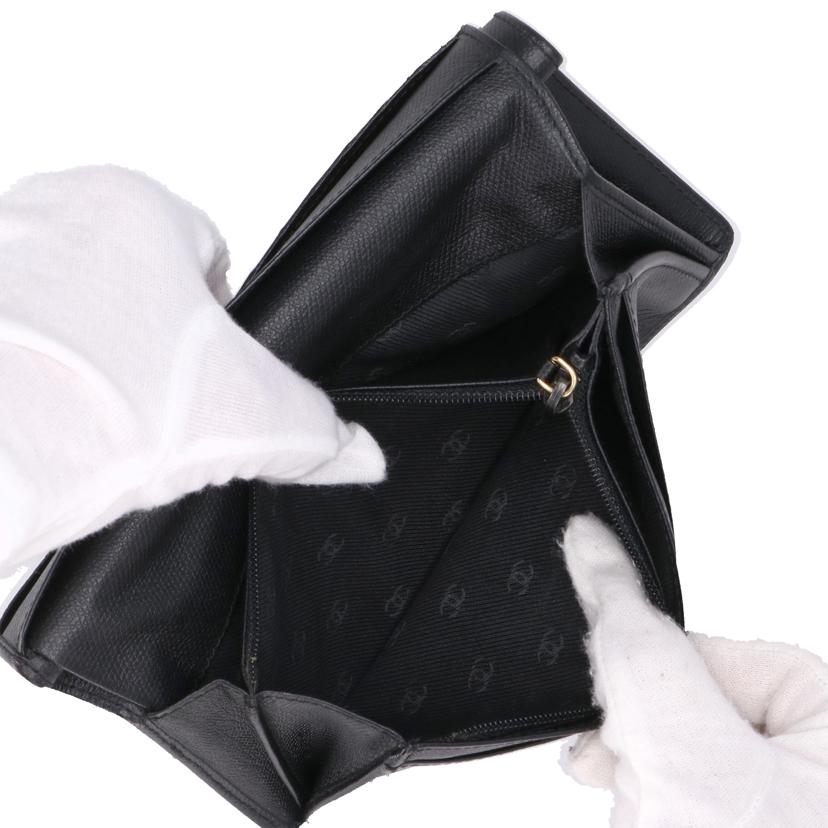 CHANEL　 シャネル/ココボタン二つ折り長財布／ブラック//106*****/ABランク/75