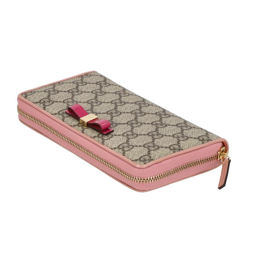 GUCCI グッチ/GGスプリームラウンドジップ長財布／ピンク/388680//214*/Aランク/78