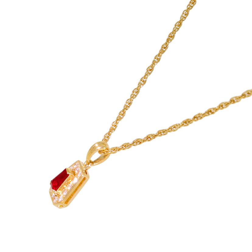 K18ルビーダイヤネックレス0．34／D0．15ct//Aランク/88