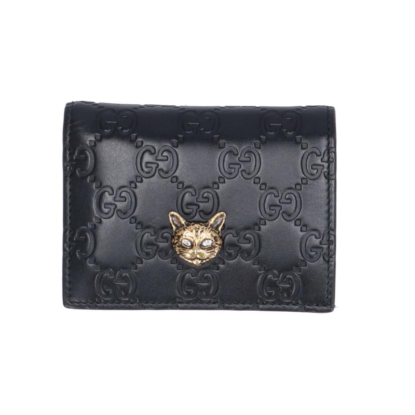 ＧＵＣＣＩ グッチ/シマキャットレザー二つ折りコンパクトウォレット/548057//ABランク/75