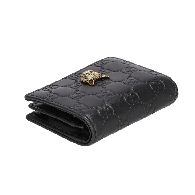 ＧＵＣＣＩ グッチ/シマキャットレザー二つ折りコンパクトウォレット/548057//ABランク/75