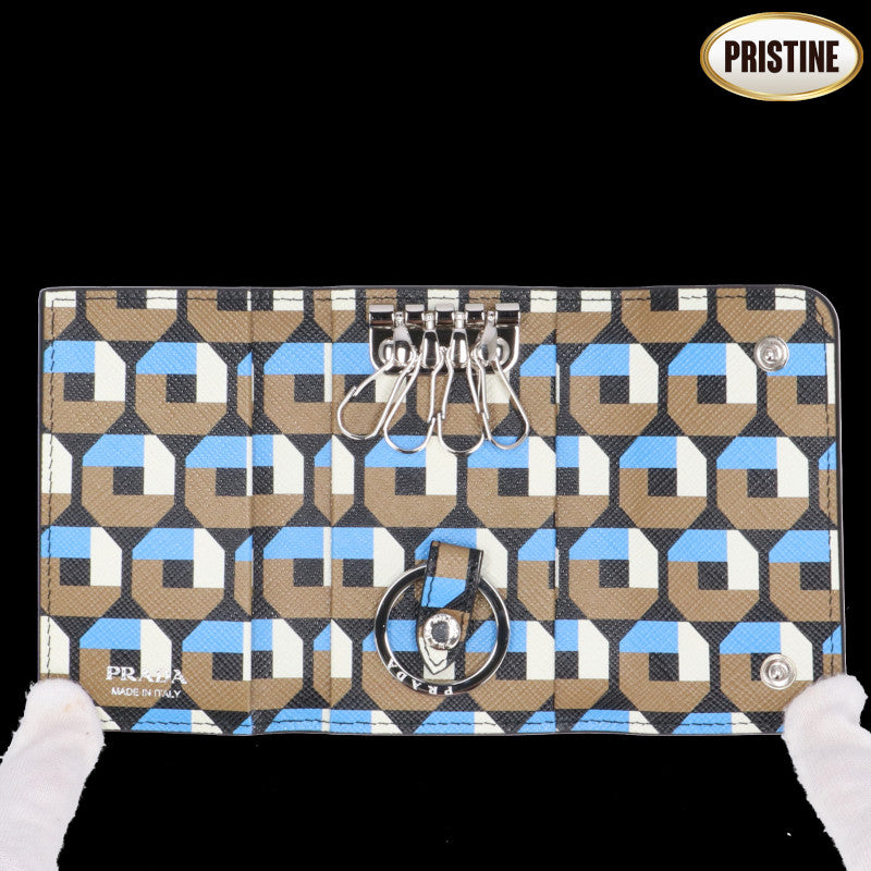 PRADA プラダ/サフィアーノレザートライアングルロゴ4連キーケース/1PG004//107**/SAランク/91