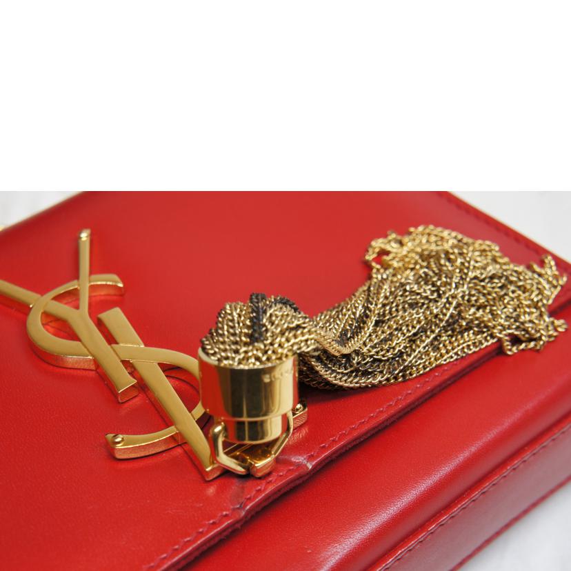 SAINT　LAURENT サンローラン/YSLクラシックケイトモノグラムチェーンショルダーレッド/326076//Aランク/92