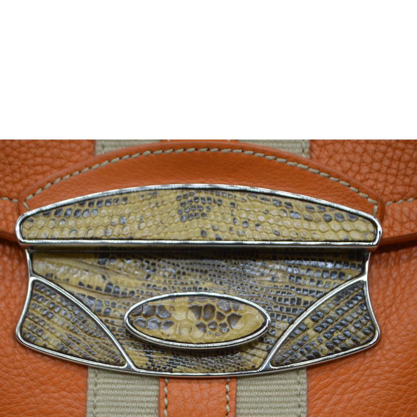 PRADA プラダ/ヴィッテロダイノルーテルレザーハンド／オレンジ/BR2978//7/Bランク/89