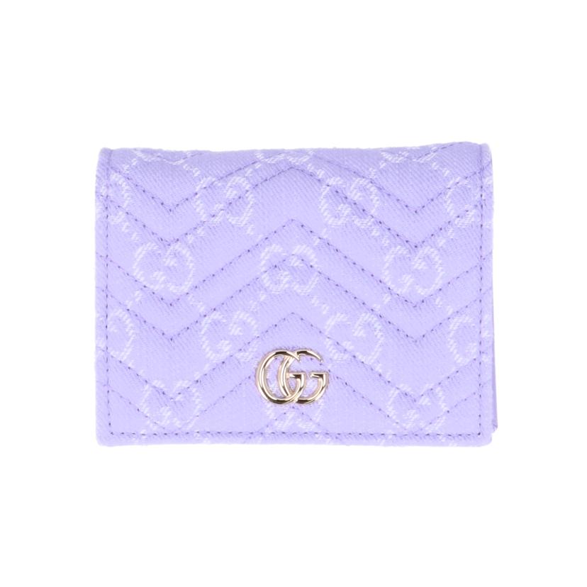 GUCCI GUCCI/ダブルGスモールウォレット／ライラック＆ホワイトGGデニム/466492//525***/SAランク/78