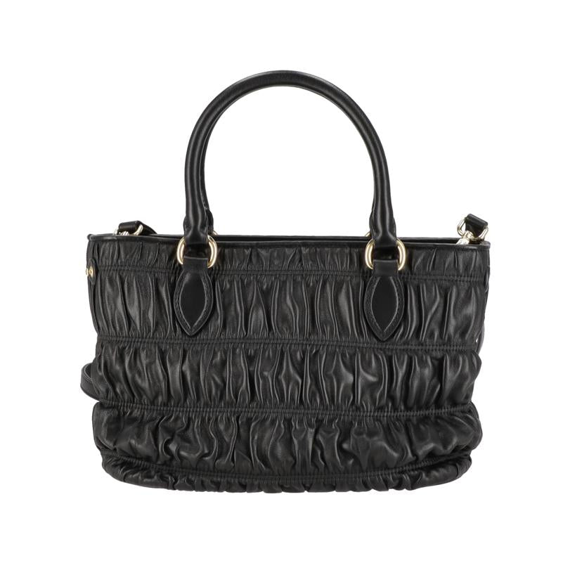 PRADA ギャザー ハンドバッグ ブラック