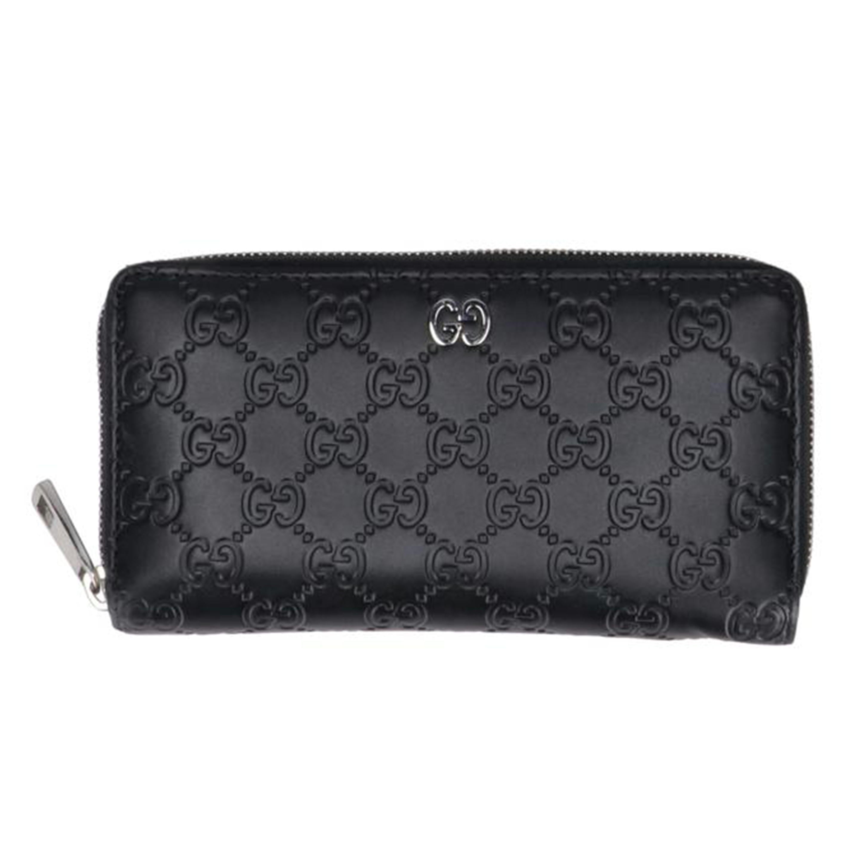 GUCCI グッチ/グッチシマラウンドファスナー長財布／ブラック/473928//ABランク/75