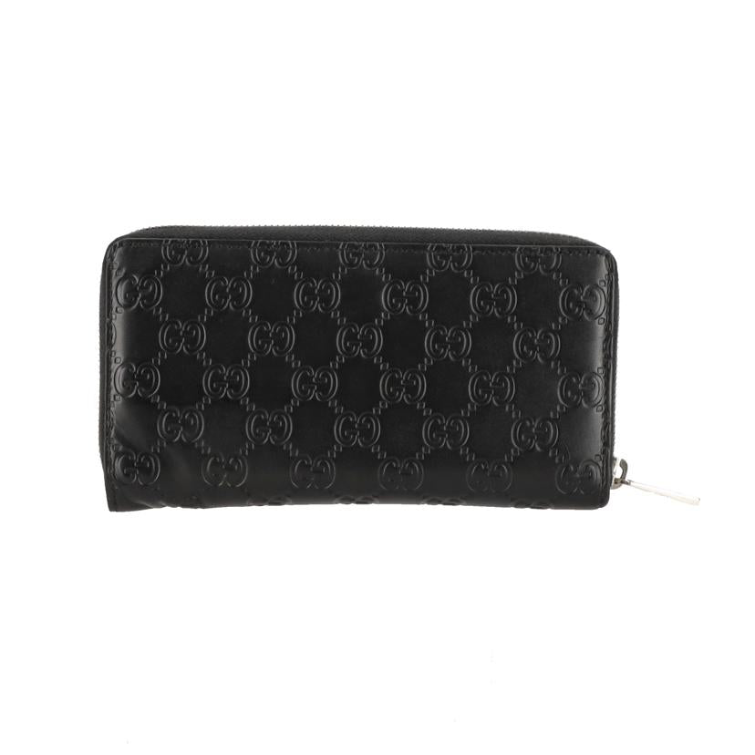 GUCCI グッチ/グッチシマラウンドファスナー長財布／ブラック/473928//ABランク/75