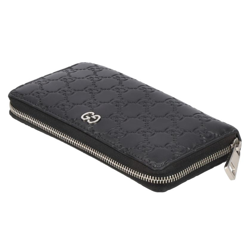 GUCCI グッチ/グッチシマラウンドファスナー長財布／ブラック/473928//ABランク/75
