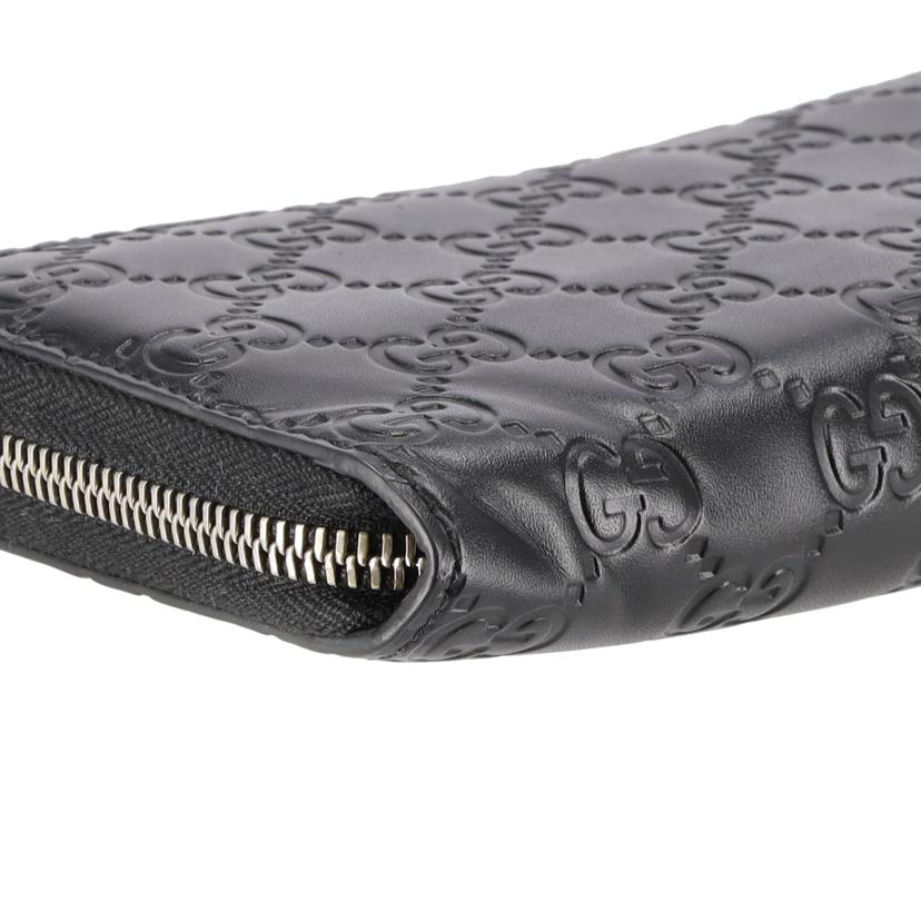 GUCCI グッチ/グッチシマラウンドファスナー長財布／ブラック/473928//ABランク/75