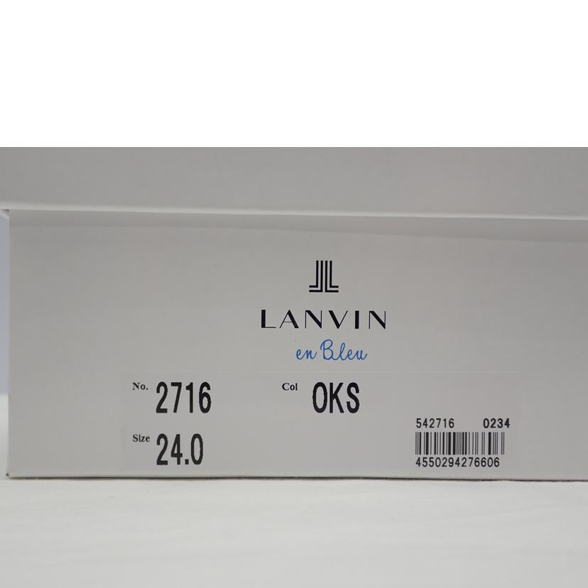 LANVIN　en　Bleu ﾗﾝﾊﾞﾝ ｵﾝ ﾌﾞﾙｰ/リボンモチーフボアモカシン　OKS/2716//24.0cm/Sランク/62