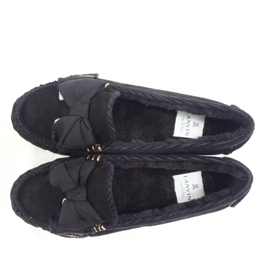 美品: LANVIN en Bleuモカシン ネイビー 23 ランバン オン ブルー LANVIN en Bleu 【大きいサイズ】リボン