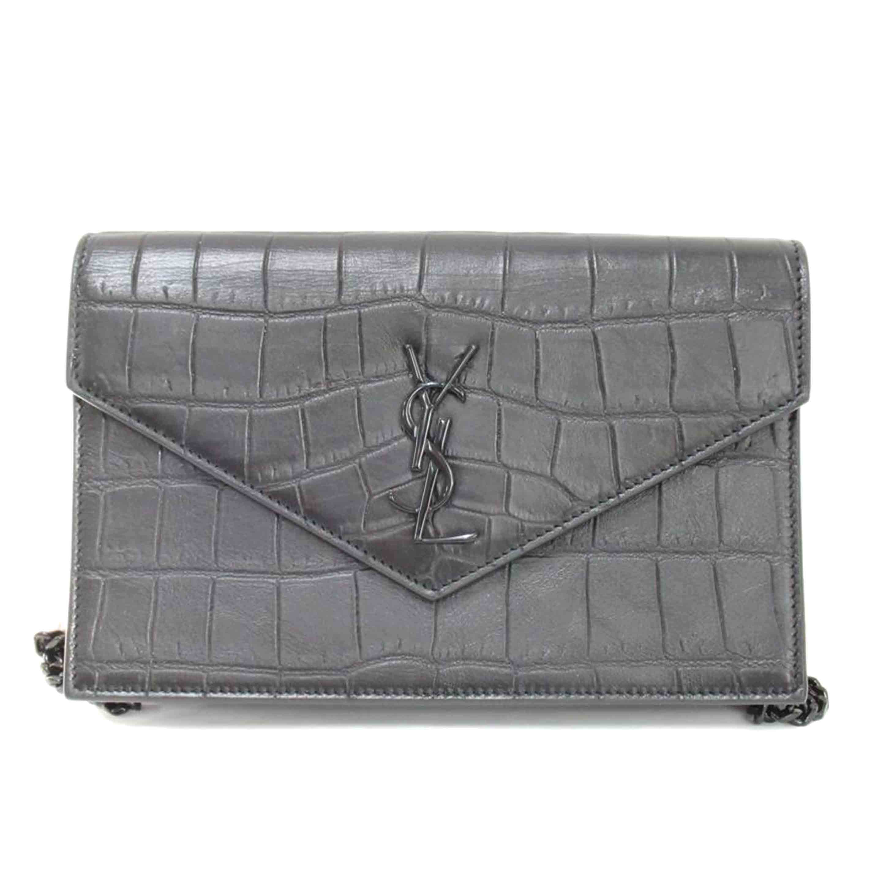 YSL/　チェーンウォレット／クロコ型押し/40203CS35V1000//Aランク/63