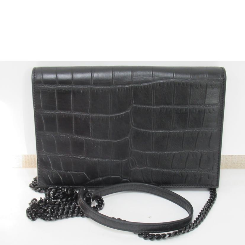 YSL/　チェーンウォレット／クロコ型押し/40203CS35V1000//Aランク/63