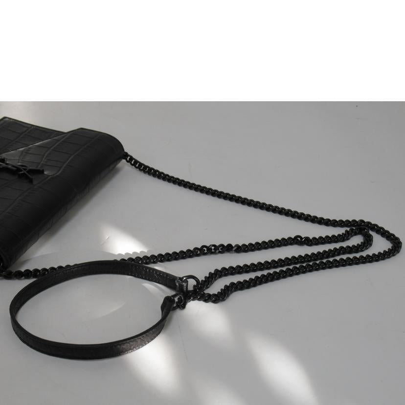YSL/　チェーンウォレット／クロコ型押し/40203CS35V1000//Aランク/63