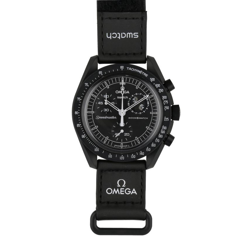 OMEGA×SWATCH オメガ×スウォッチ/オエガ×スウォッチ×スヌーピー／バイオセラミックムーンフェイズ／クオーツ/S033B700//Aランク/75