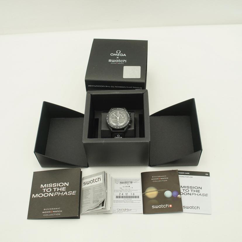 OMEGA×SWATCH オメガ×スウォッチ/オエガ×スウォッチ×スヌーピー／バイオセラミックムーンフェイズ／クオーツ/S033B700//Aランク/75