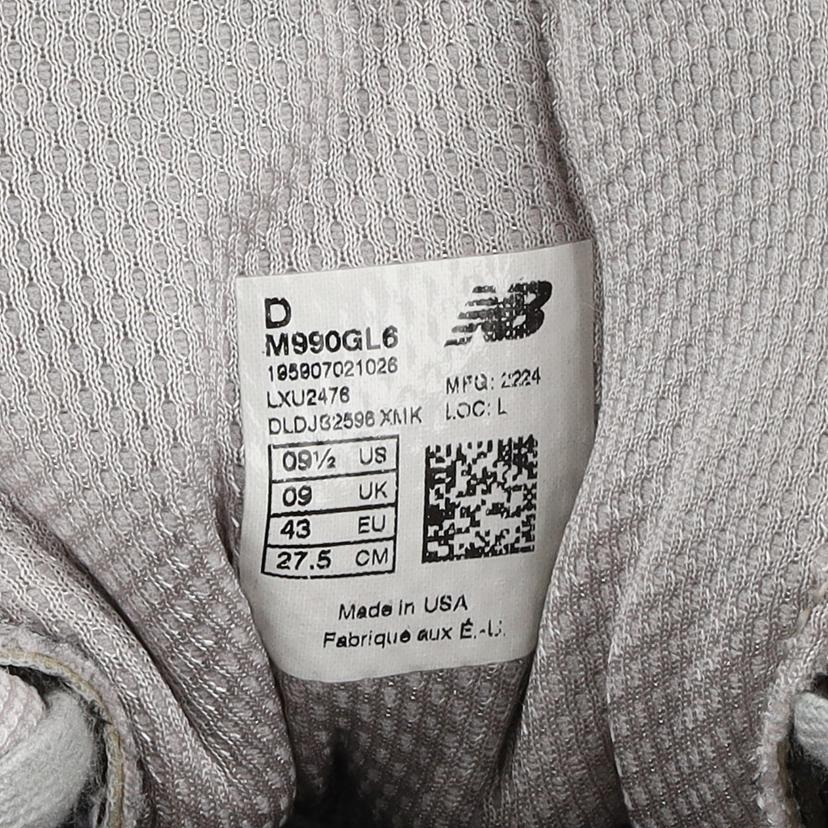 new　balance ニューバランス/990v6　Made　in　USA／ローカットスニーカー/M990GL6//ABランク/05