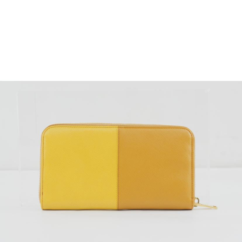 PRADA プラダ/ラウンドファスナー財布／イエロー／サフィアーノ/1M0506//ABランク/64