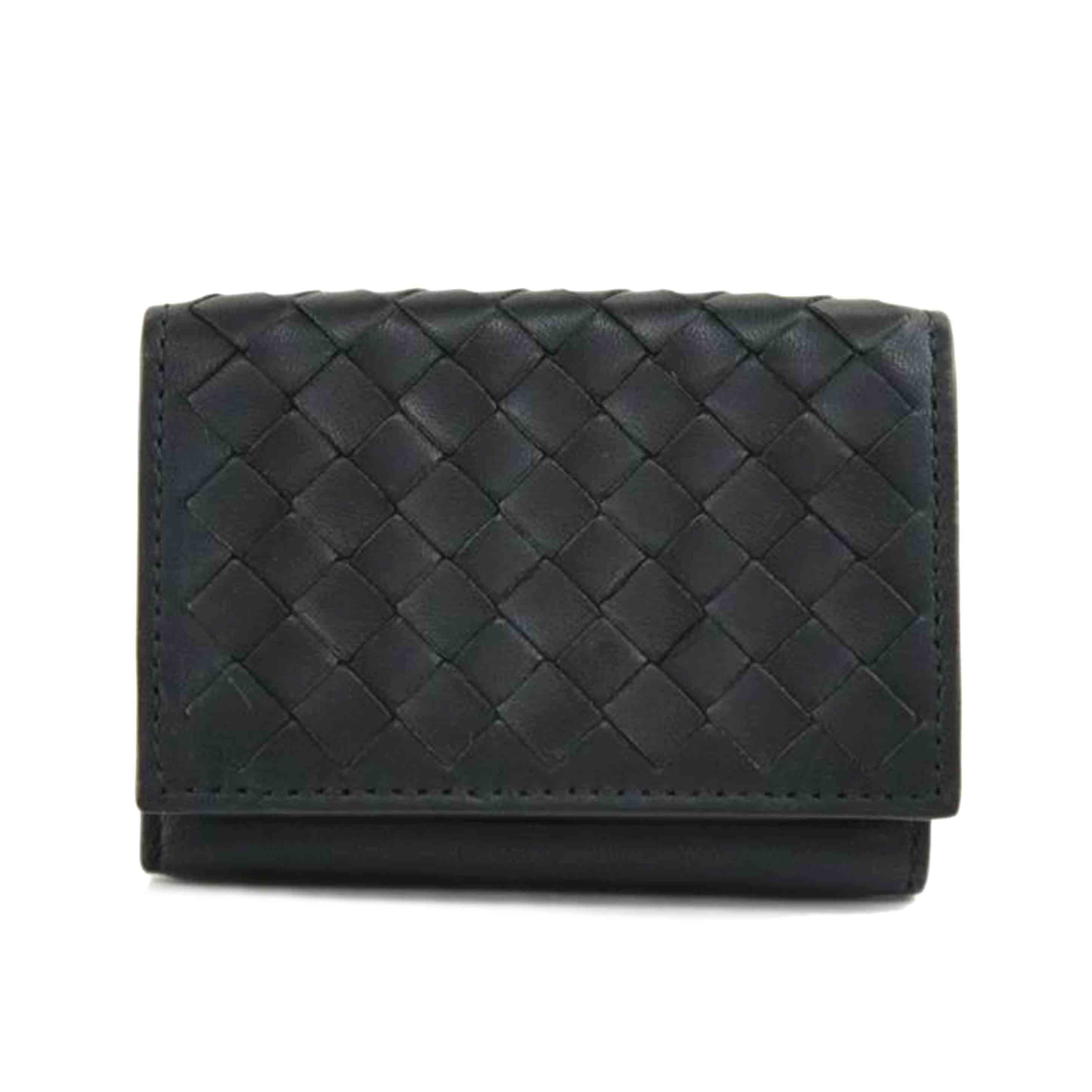 BOTTEGA　VENETA ボッテガヴェネタ/イントレチャート／3つ折り財布／ブラック／ダークグレー/515385VO0B2//Aランク/64