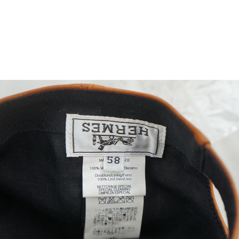 HERMES エルメス/レザーキャップ//Bランク/67
